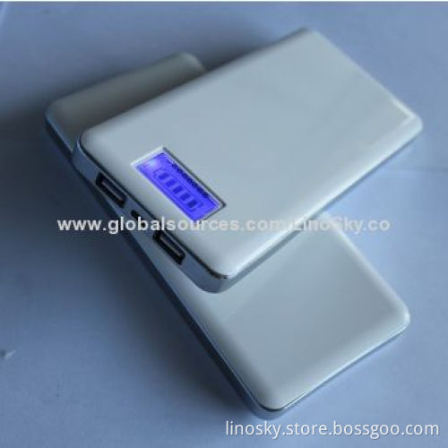 12,000mAh LCD Display Power Bank , 5V 1A +2.1A Output, Ultra-thin, True Capacity